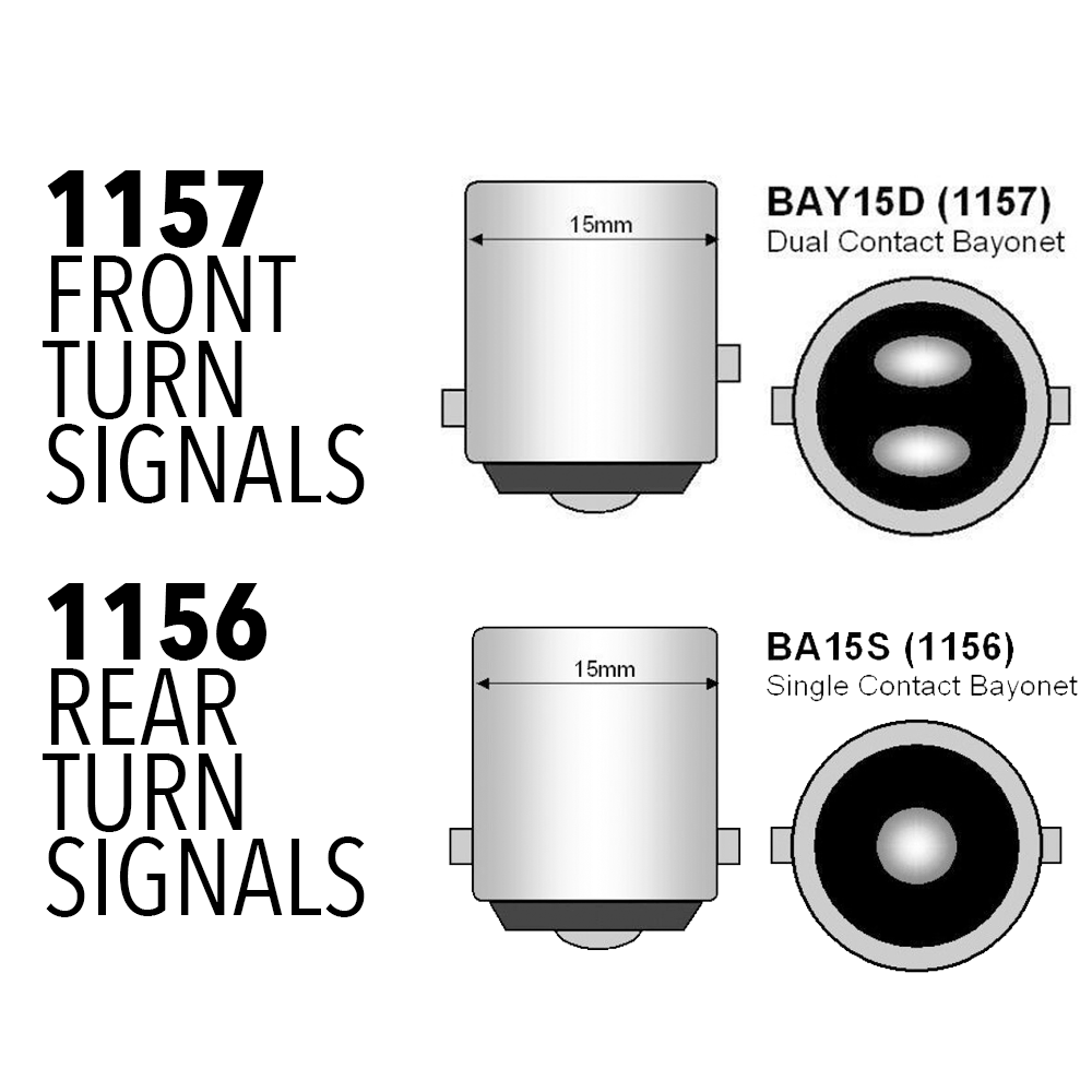 Eagle Lights Midnight Edition Front and Rear LED Turn Signals Kit for Harley-Davidson® Motorcycles - 1157 Front / 1156 Red Rear