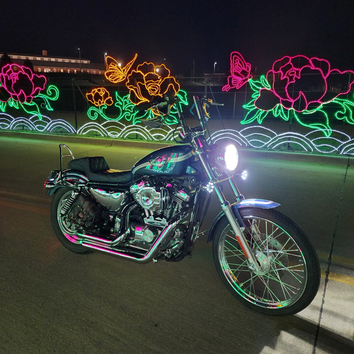 Eagle Lights 2” Infinity Beam Front and Rear (1157) LED Turn Signal Kit w/ Running LED Light Ring Covers for Harley-Davidson® Motorcycles