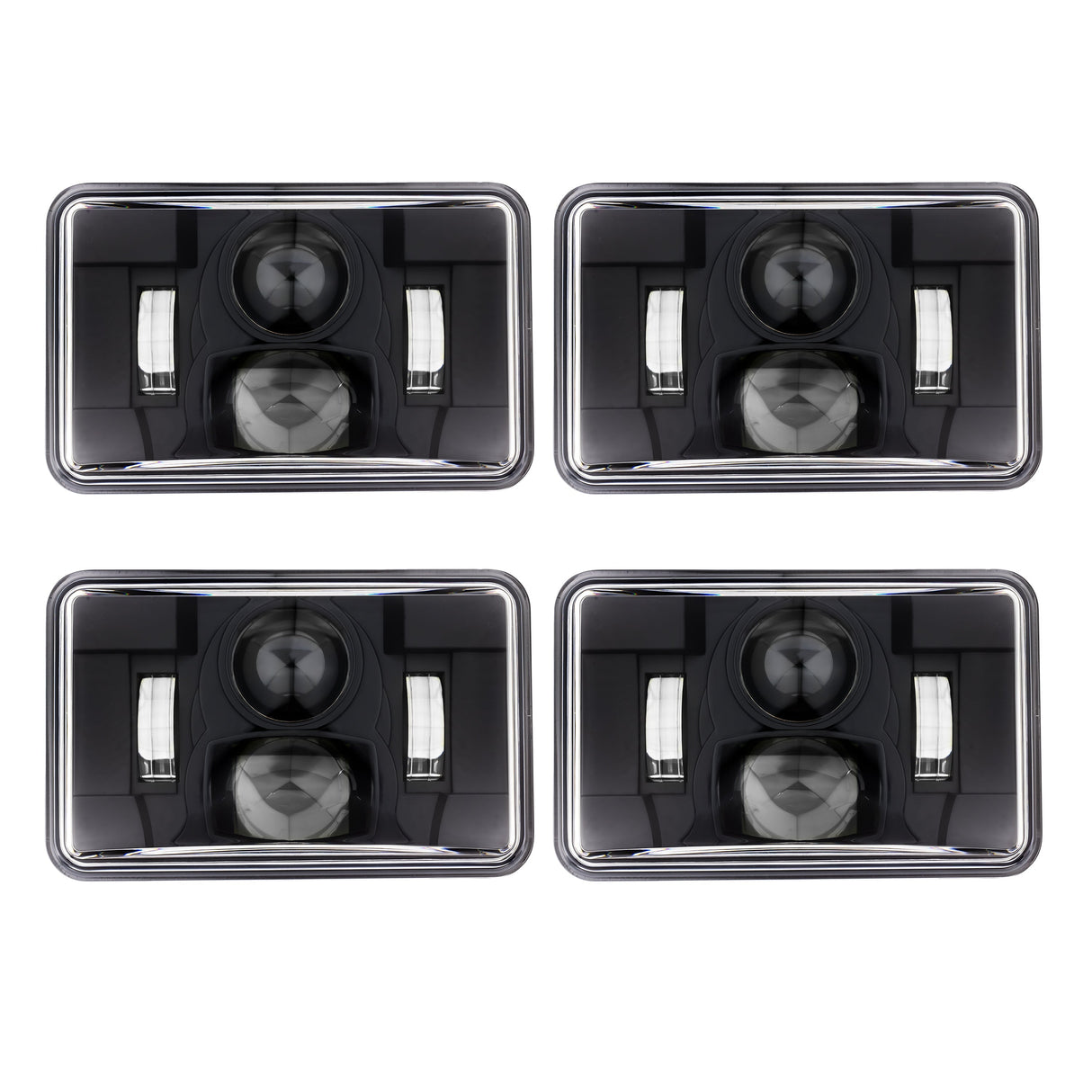 Eagle Lights Black 4 x 6 LED Headlights - Four Pack (Two High Beam / Two Low Beam)