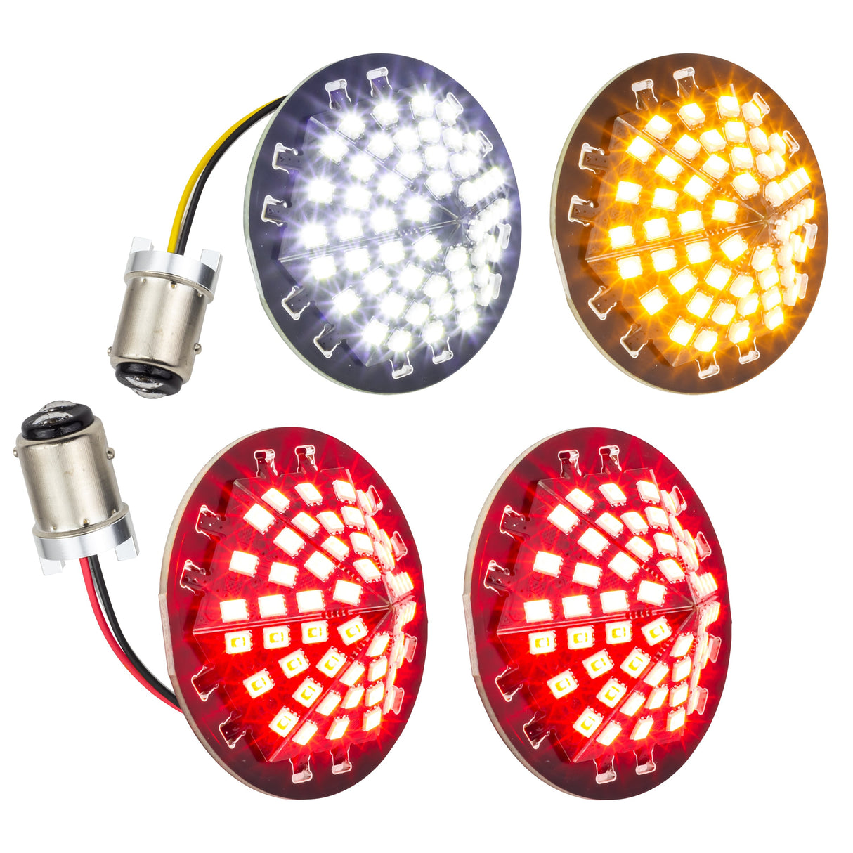 Eagle Lights Midnight Edition Generation III Front and Rear LED Turn Signal Kit for Harley-Davidson® Motorcycles- 1157 Front / 1157 Rear