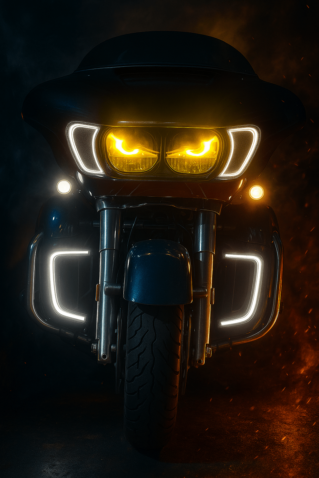 Eagle Lights Vent Insert HALOS LED Running Lights and Turn Signals for Harley-Davidson® Road Glide Motorcycles