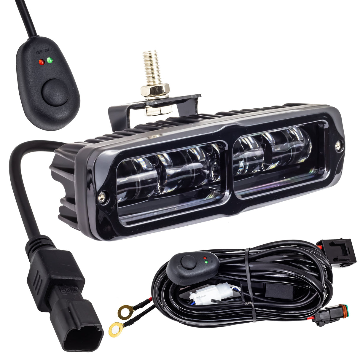 Eagle Lights 6" Generation II LED Projection Light Bar with Plug and Harness for Harley-Davidson® Softail and Dyna Models - 2500Lm