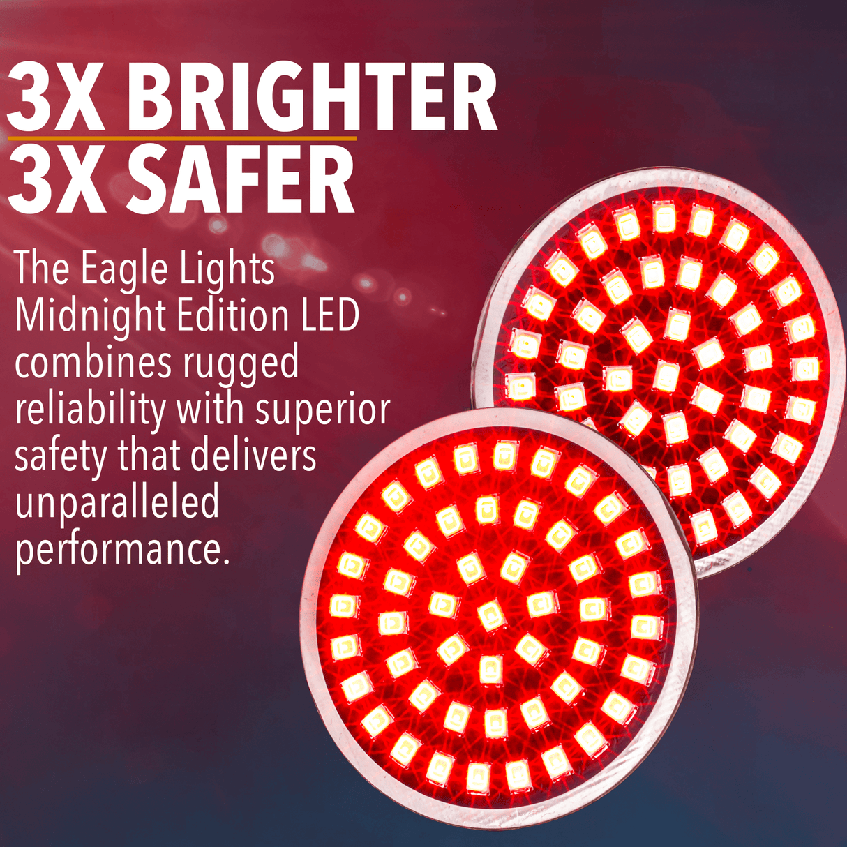 Eagle Lights Midnight Edition Front and Rear LED Turn Signal Kit for Harley-Davidson® Motorcycles - 1157 Front / 1156 Amber Rear