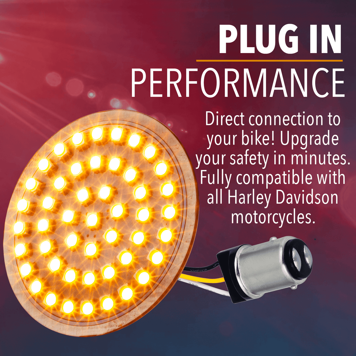 Eagle Lights Generation II Premium LED Front Turn Signals with Full Running Light for Harley-Davidson® Motorcycles