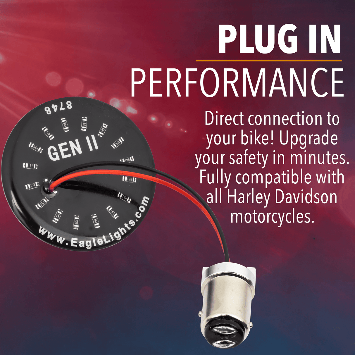 Eagle Lights Midnight Edition 2" Front LED Turn Signals for Harley-Davidson® Motorcycles