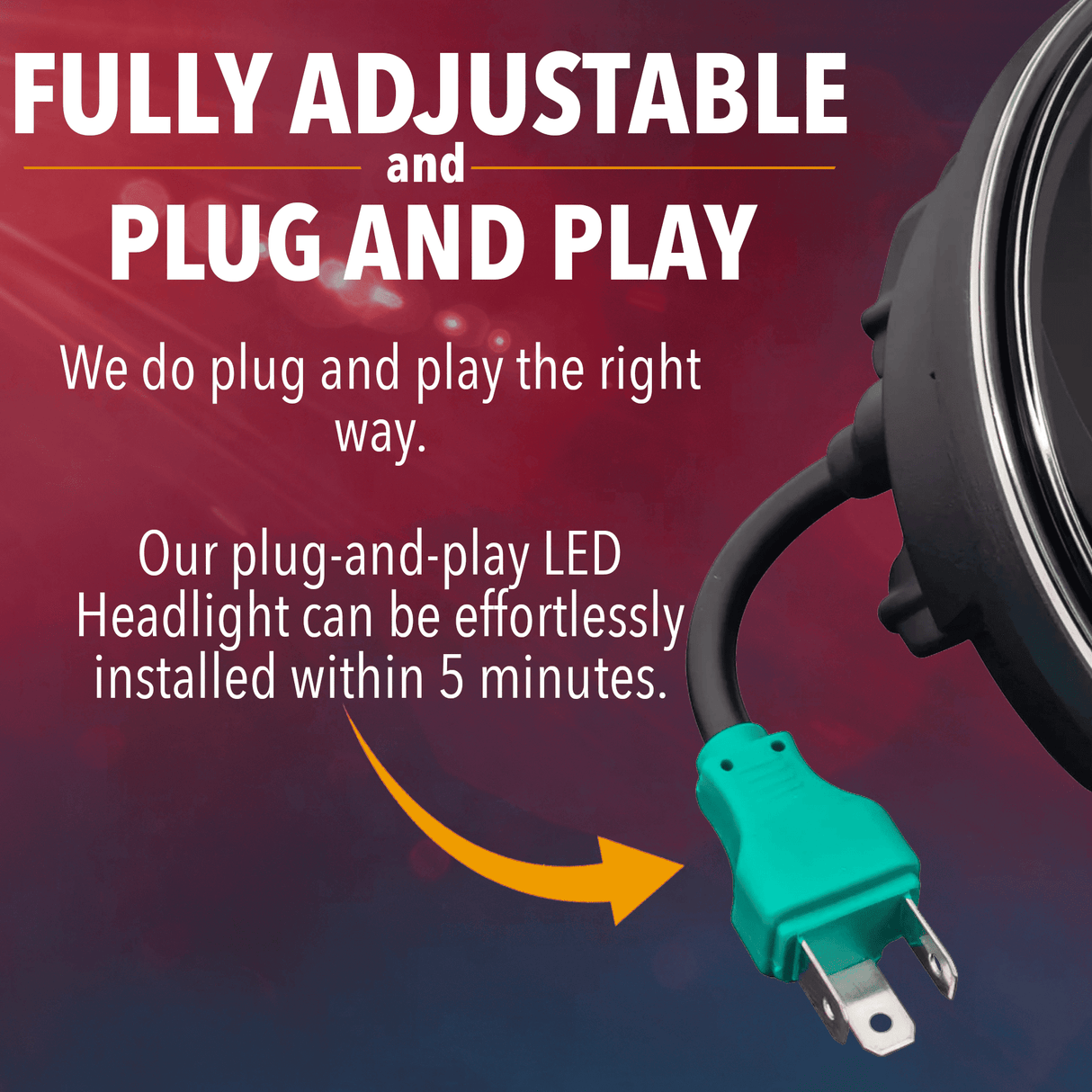 Eagle Lights 5 3/4" Generation III LED Headlight Kit for Harley-Davidson® Low Rider ST Models with Adapter Bracket