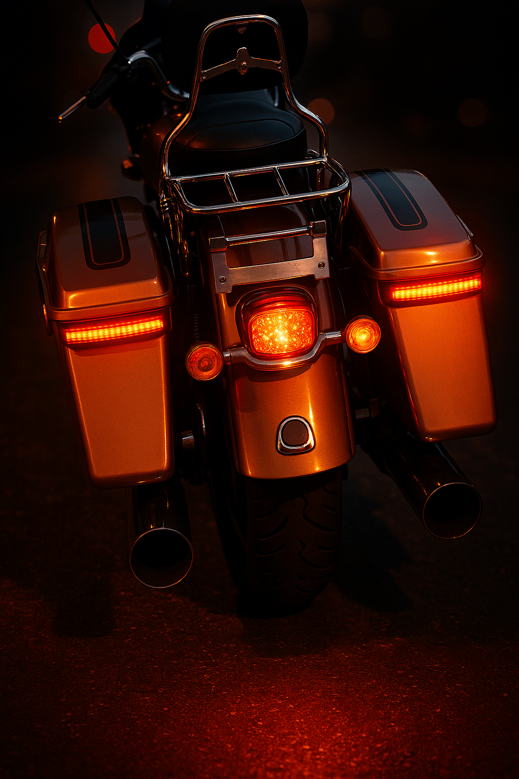 Eagle Lights HALOS Saddlebag LED Tail Lights with Turn Signals, Running Lights and Brake Lights for 2023.5 to Current Harley-Davidson® Touring and CVO Models