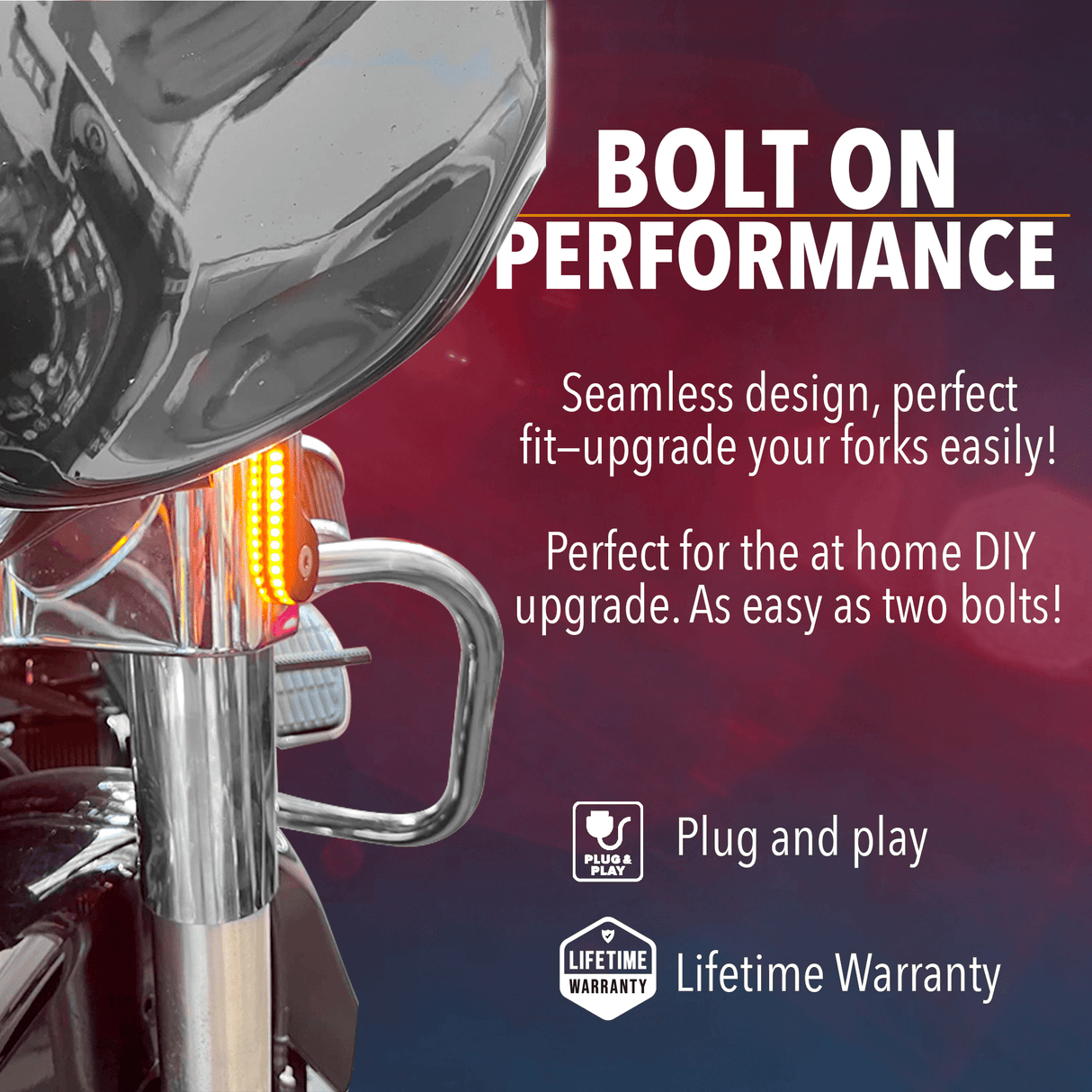 Eagle Lights SWITCHBLADE Low Profile Fork LED Turn Signal and Running Lights for 2006 - 2023 Harley-Davidson® Models