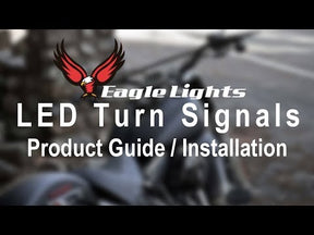 Eagle Lights Midnight Edition Front and Rear LED Turn Signals Kit for Harley Davidson Motorcycles - 1157 Front / 1156 Red Rear
