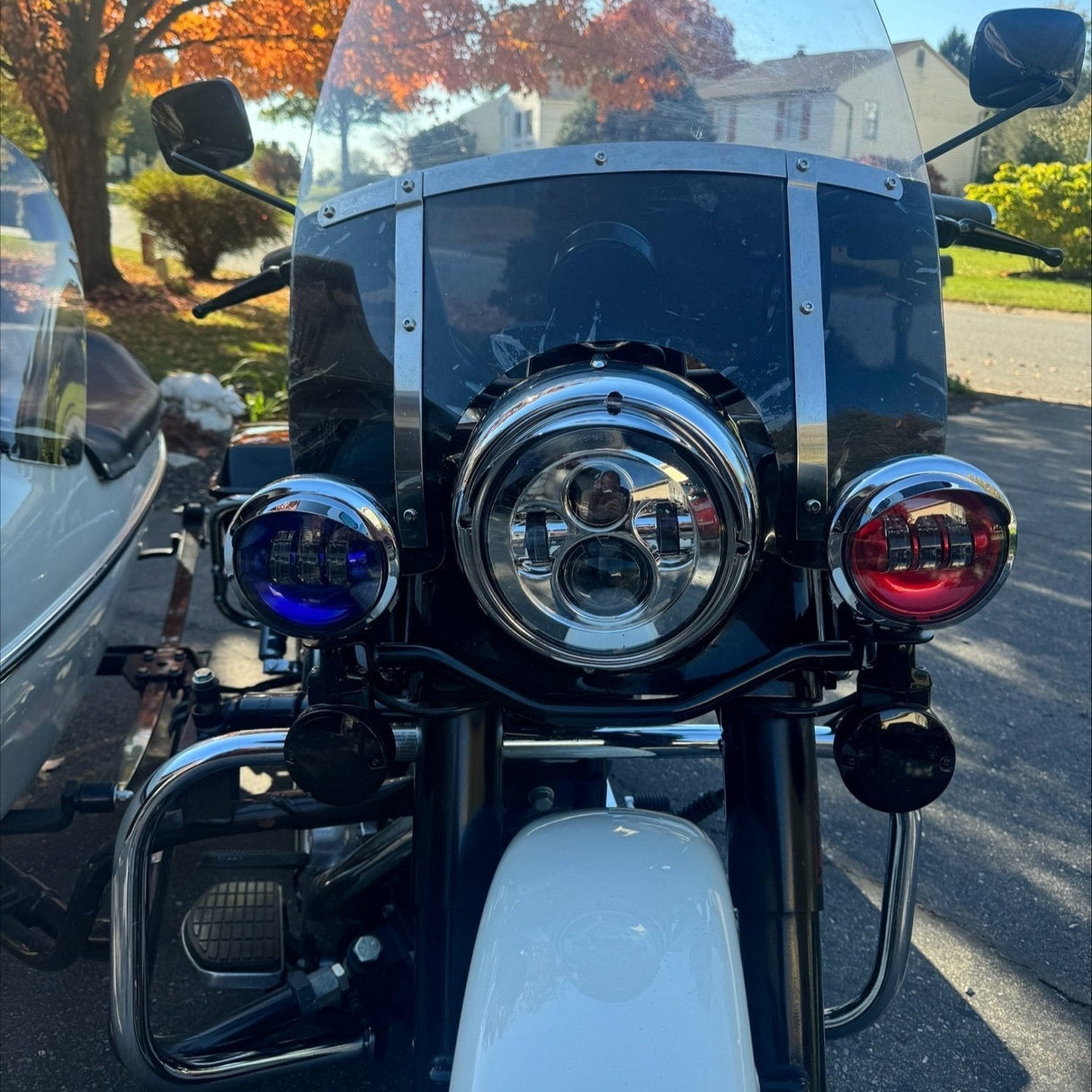 Eagle Lights Color Matched 4.5" Red and Blue LED Passing Lamp Kit for Harley-Davidson® and Others