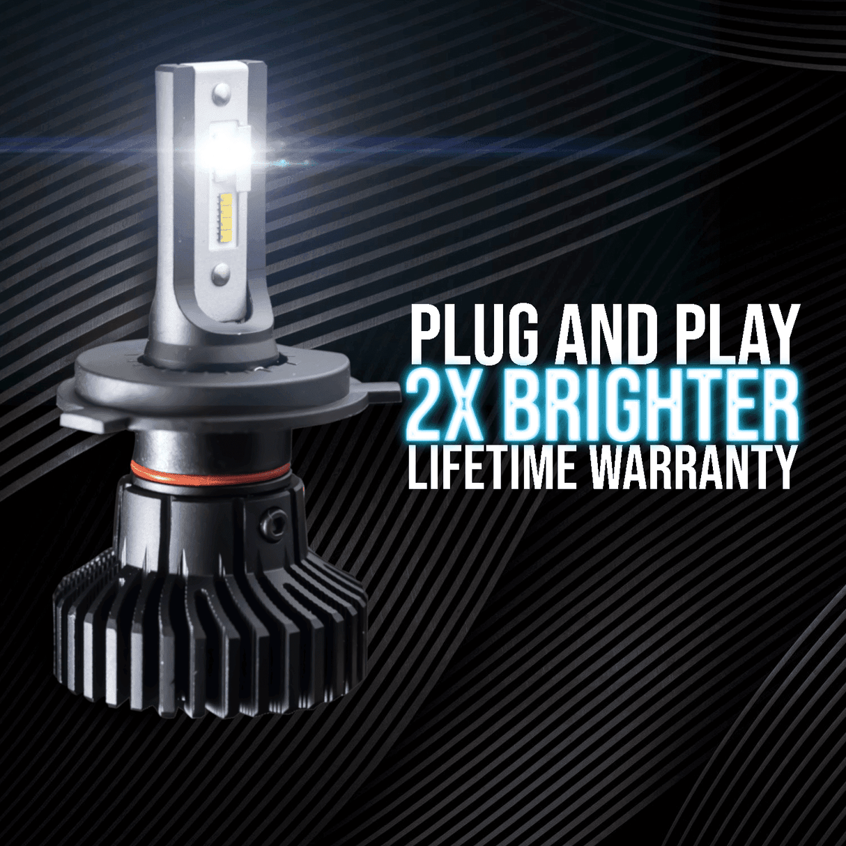 Eagle Lights Infinity Beam H4 LED Headlight Bulb - 2 Pack (High and Low Beam)