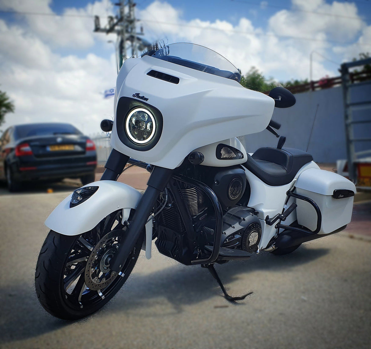 Eagle Lights 7" LED Headlight Kit with Halo Ring for Harley-Davidson® and Indian® Motorcycles - Generation III / Black