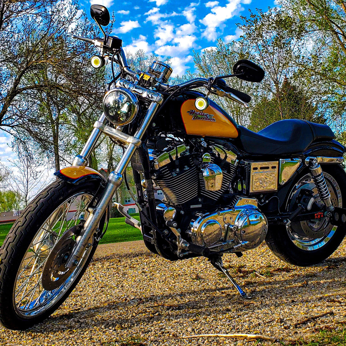 Eagle Lights HALOS 2" Front and Rear LED Turn Signals for Harley-Davidson® Motorcycles - Front (1157) / Rear (1156)