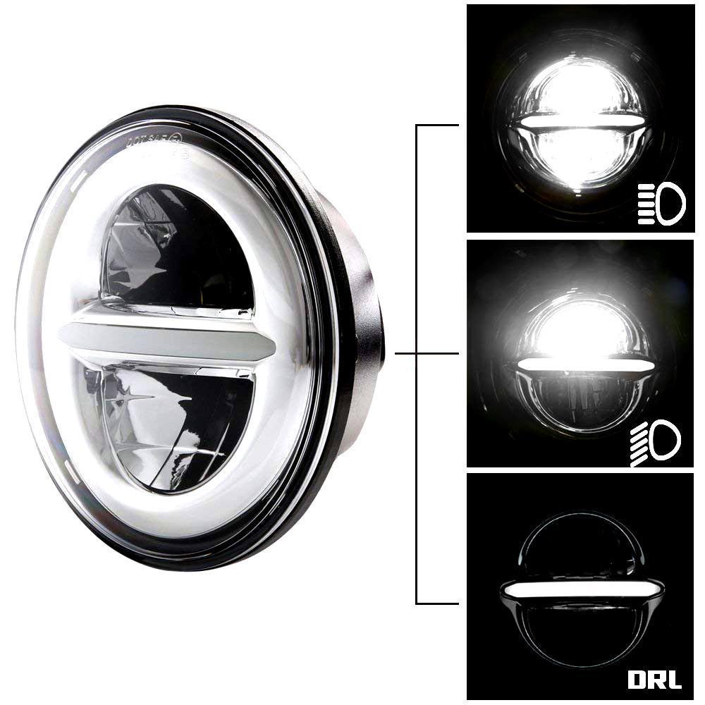 7” LED Headlight And Passing Lights - Eagle Lights Infinity Beam Series 7" Round LED Headlight With LED Passing Lights