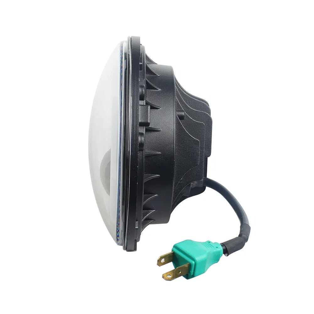 Eagle Lights 7" LED Headlight and 4.5" LED Passing Light Kit with Halo Rings for Harley-Davidson® and Indian Motorcycles - Generation I / Chrome