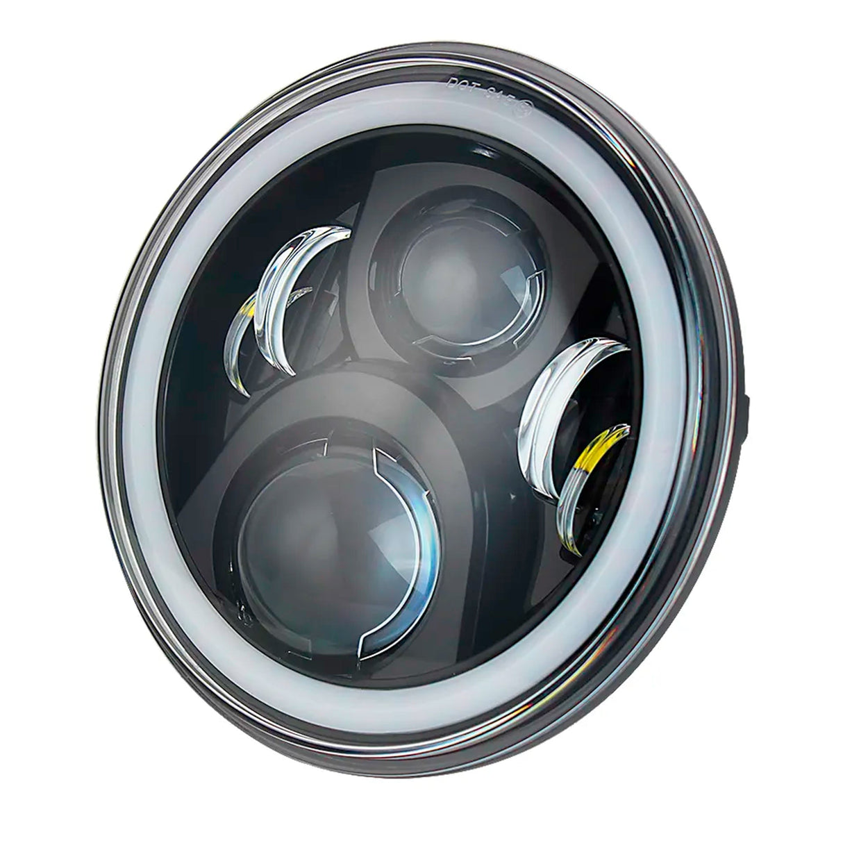 Eagle Lights 7" LED Headlight and 4.5" LED Passing Light Kit with Halo Rings for Harley-Davidson® and Indian Motorcycles - Generation II / Black / Halo Ring