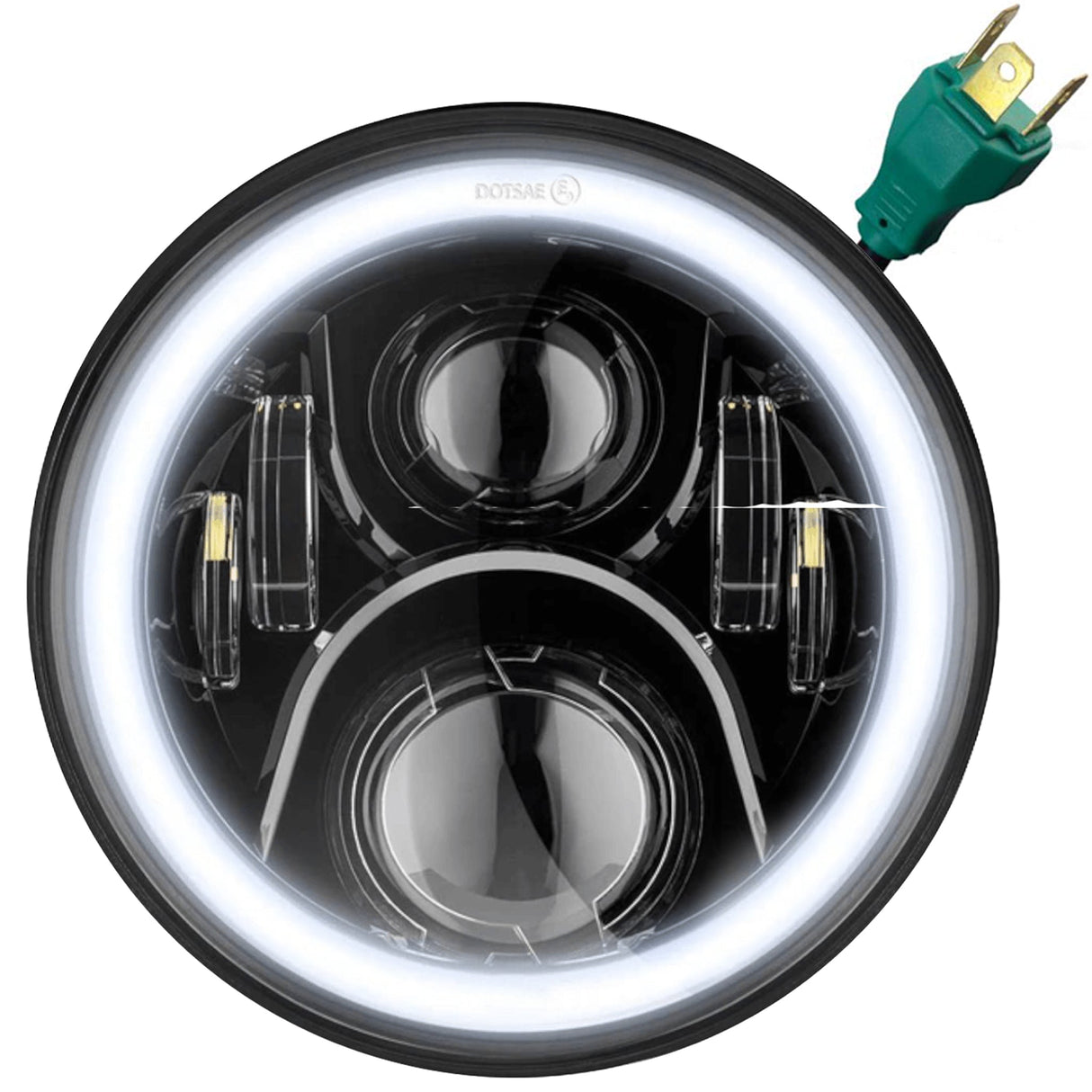 Eagle Lights 7" LED Headlight with LED Halo Ring for Harley-Davidson® and Indian® Motorcycles - Generation II / Black Kit