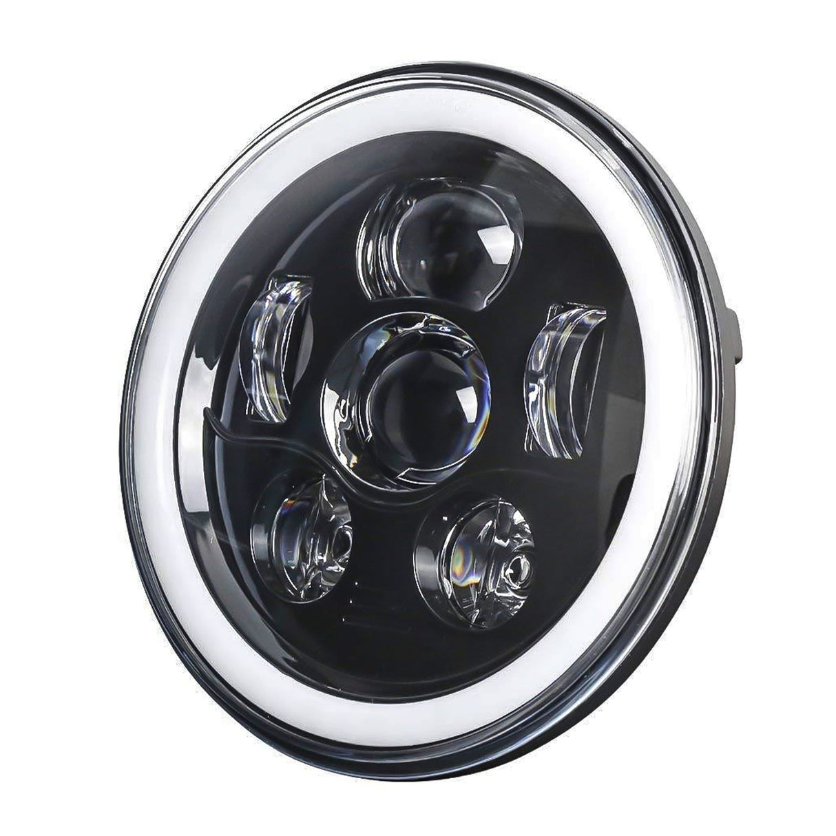 Eagle Lights 7" LED Headlight Kit with Halo Ring for Harley-Davidson® and Indian® Motorcycles - Generation III / Black