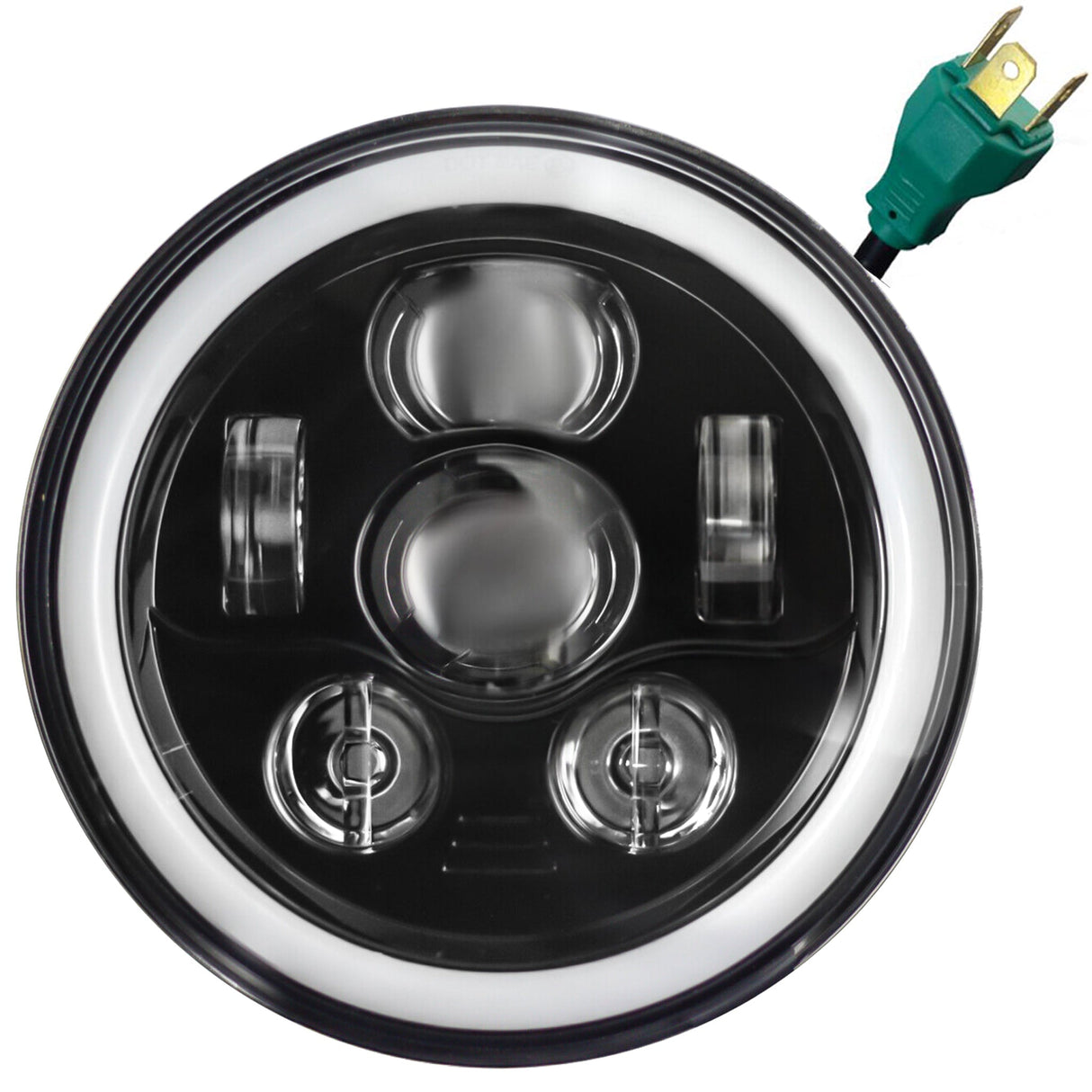 Eagle Lights 7" LED Headlight Kit with Halo Ring for Harley-Davidson® and Indian® Motorcycles - Generation III / Black