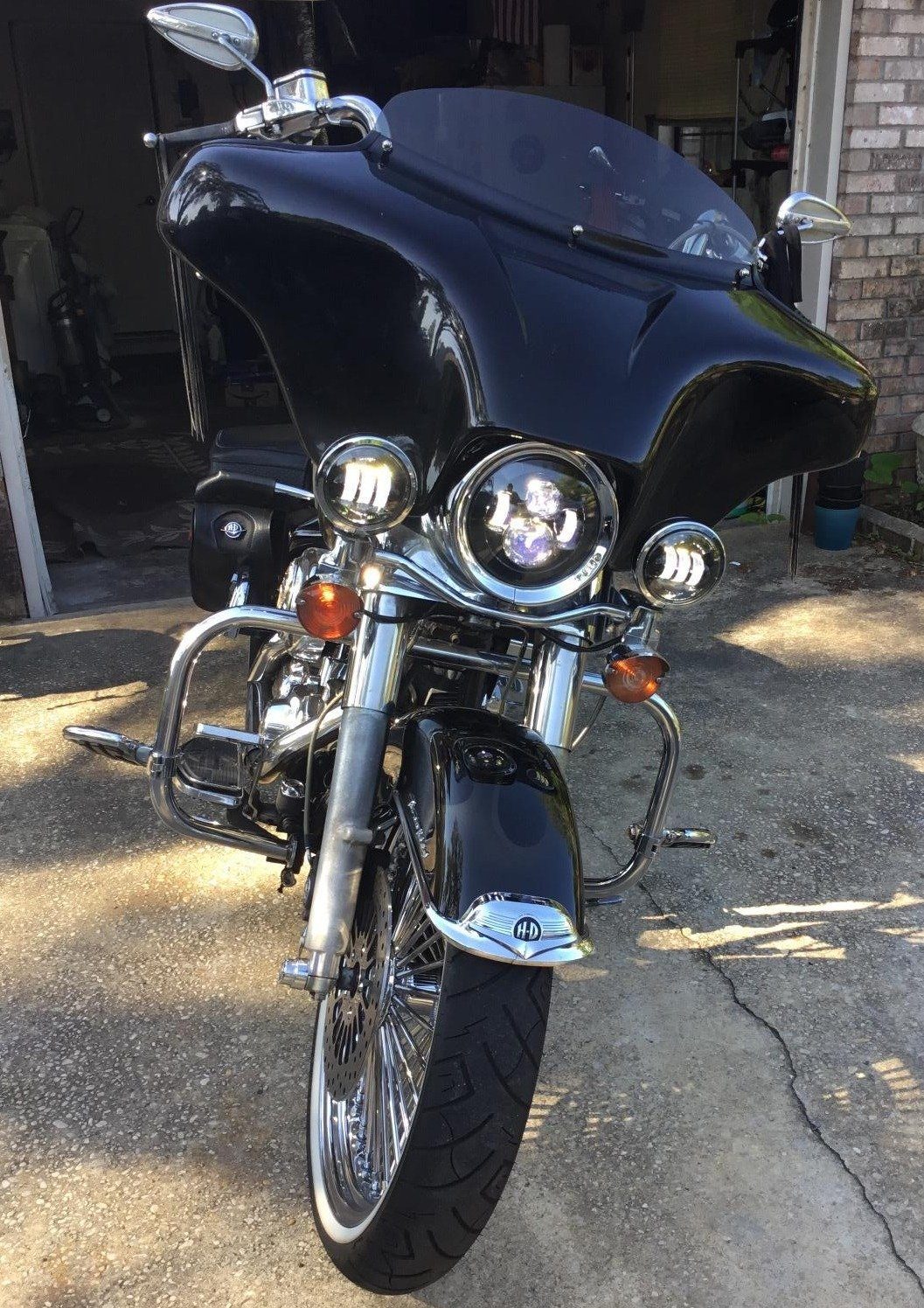 Eagle Lights 7" LED Headlight and 4.5" LED Passing Light Kit for Harley-Davidson® and Indian® Motorcycles - Generation I / Black