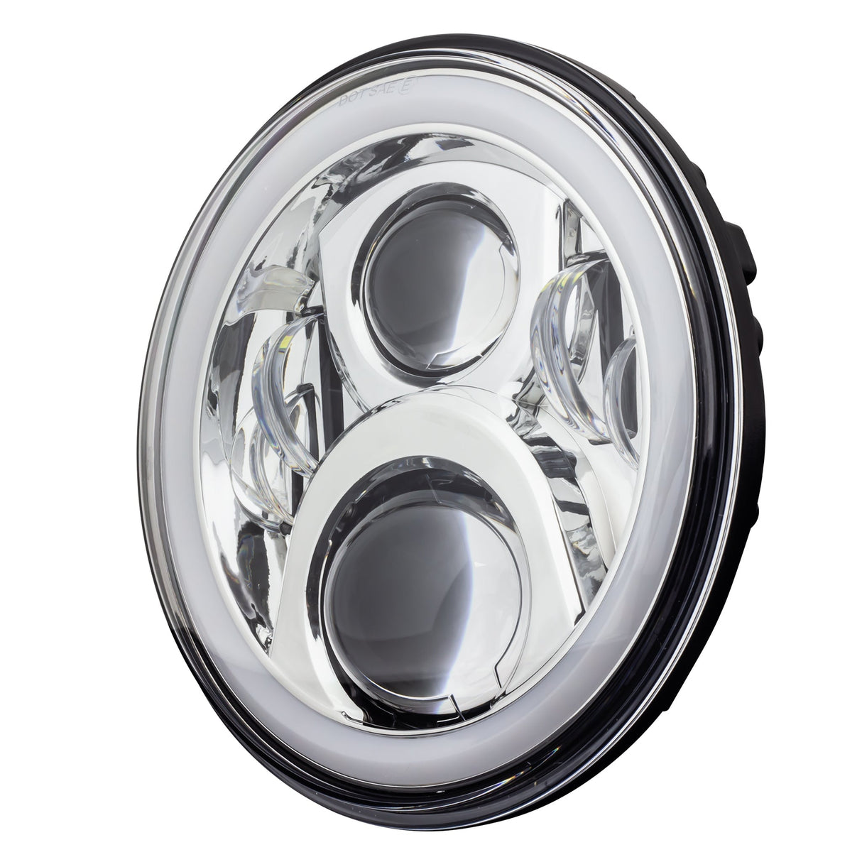 Eagle Lights 7" LED Headlight with LED Halo Ring for Harley-Davidson® and Indian® Motorcycles - Generation II / Chrome Kit