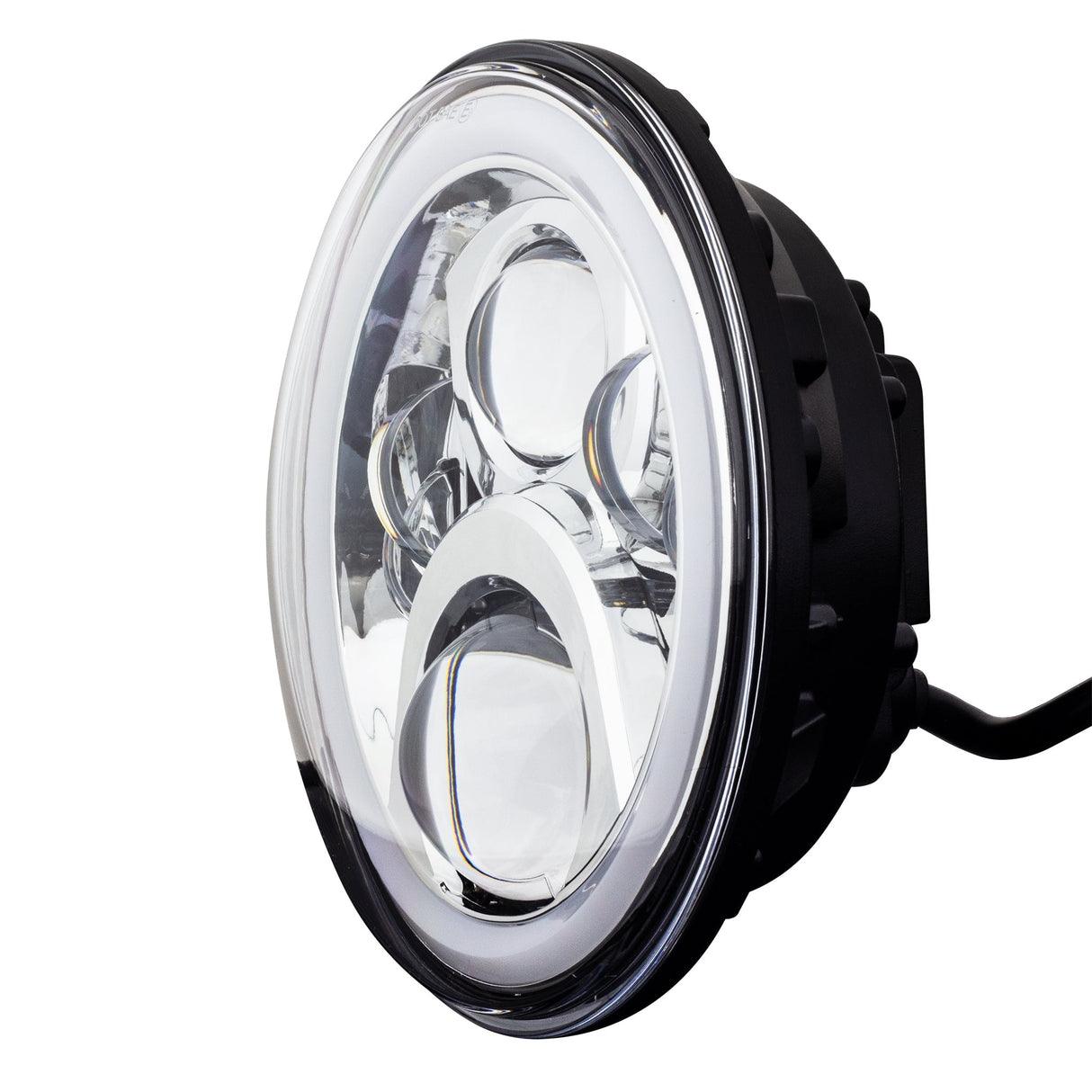Eagle Lights 7" LED Headlight with LED Halo Ring for Harley-Davidson® and Indian® Motorcycles - Generation II / Chrome Kit