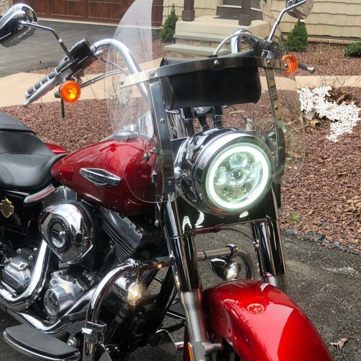 Eagle Lights 7" LED Headlight Kit with Halo Ring for Harley-Davidson® and Indian® Motorcycles - Generation III / Chrome