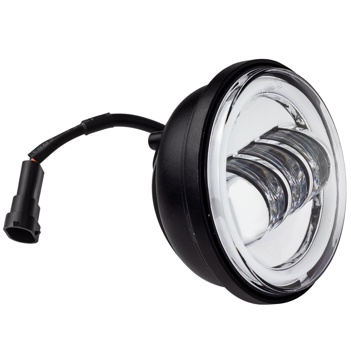 Eagle Lights 7" LED Headlight and 4.5" LED Passing Light Kit with Halo Rings for Harley-Davidson® and Indian Motorcycles - Generation I / Chrome