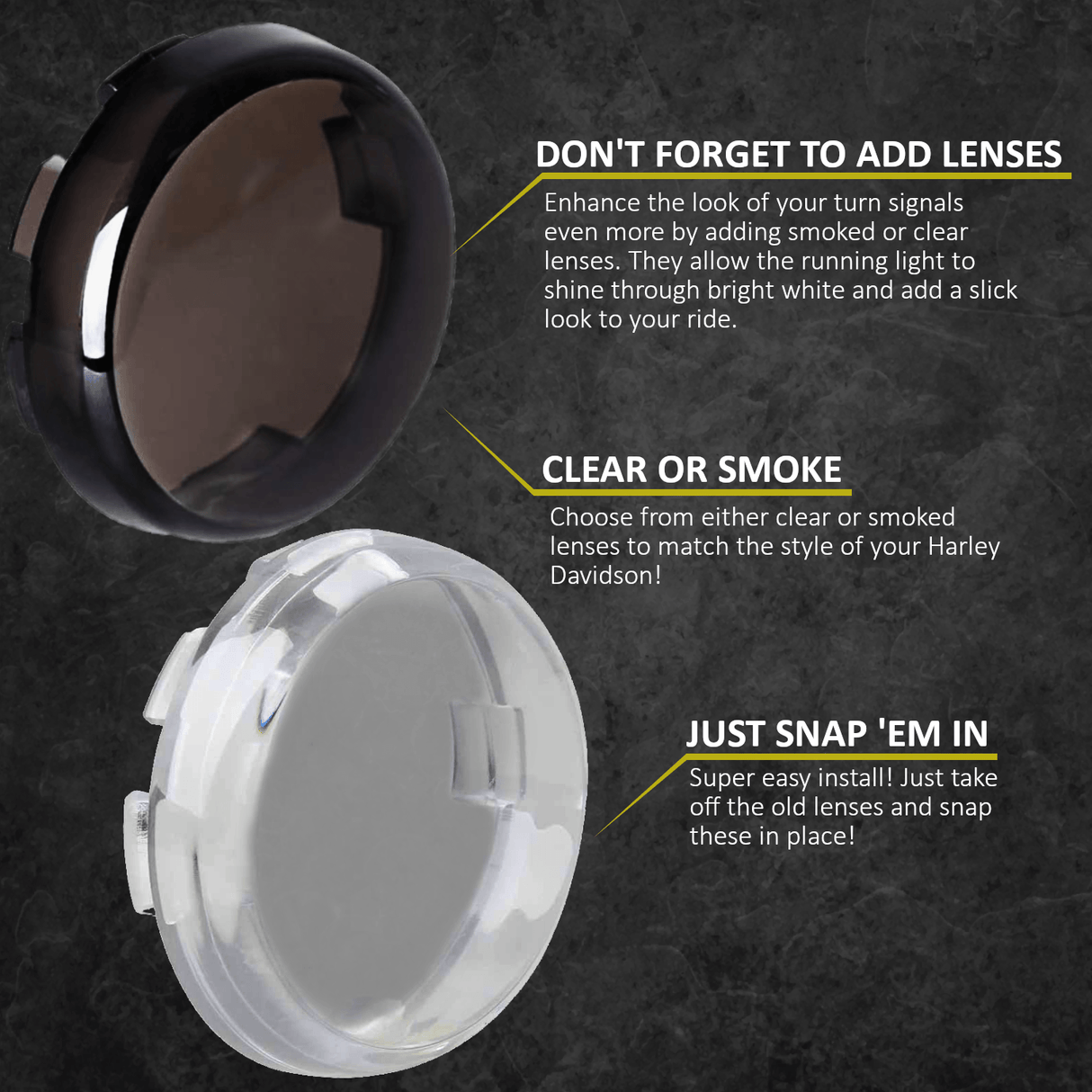 Eagle Lights Generation II Premium LED Front Turn Signals with Full Running Light for Harley-Davidson® Motorcycles