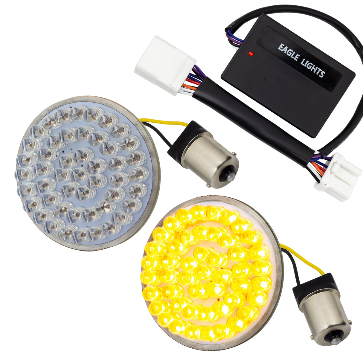 Eagle Lights 2" Rear LED Turn Signals for Harley-Davidson® Motorcycles- Generation I / 1156 Base / Amber