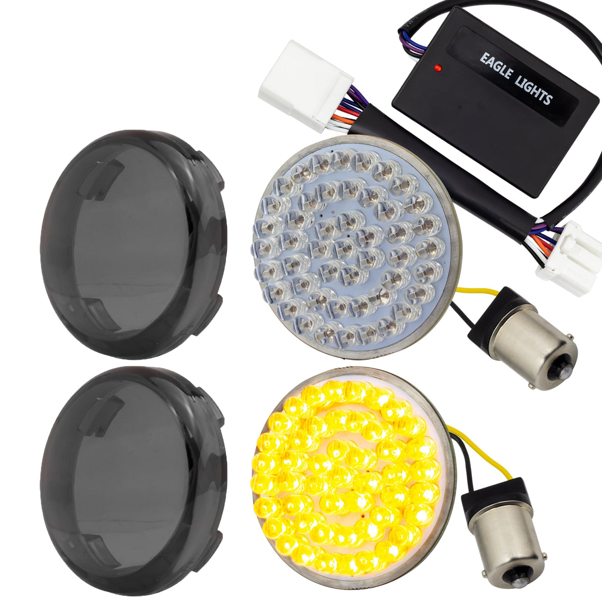 Eagle Lights 2" Rear LED Turn Signals for Harley-Davidson® Motorcycles- Generation I / 1156 Base / Amber