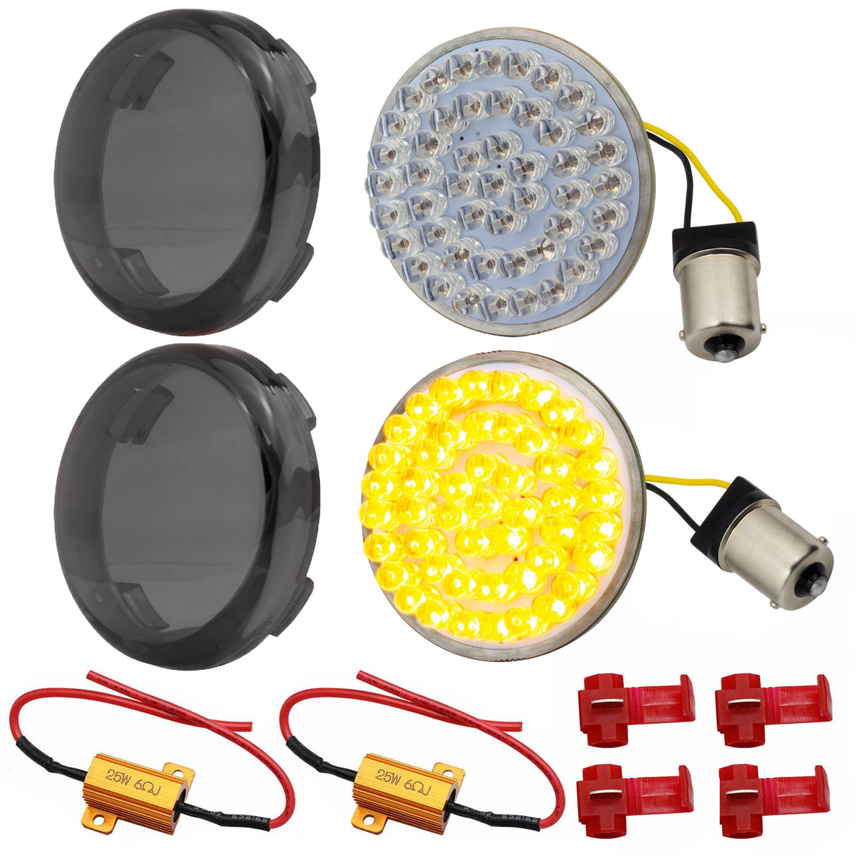 Eagle Lights 2" Rear LED Turn Signals for Harley-Davidson® Motorcycles- Generation I / 1156 Base / Amber