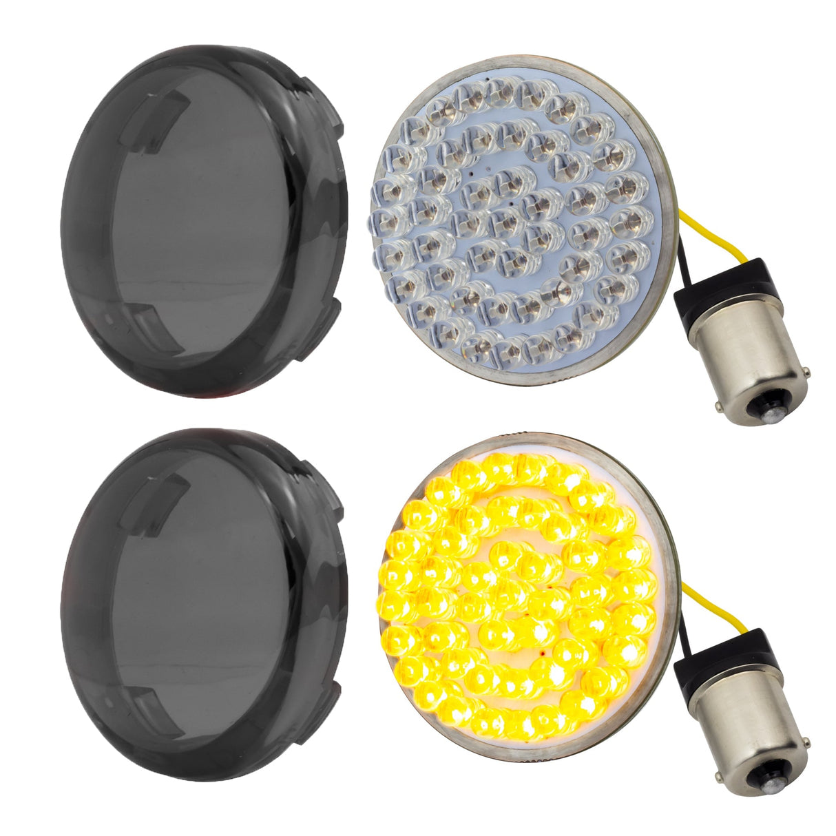 Eagle Lights 2" Rear LED Turn Signals for Harley-Davidson® Motorcycles- Generation I / 1156 Base / Amber