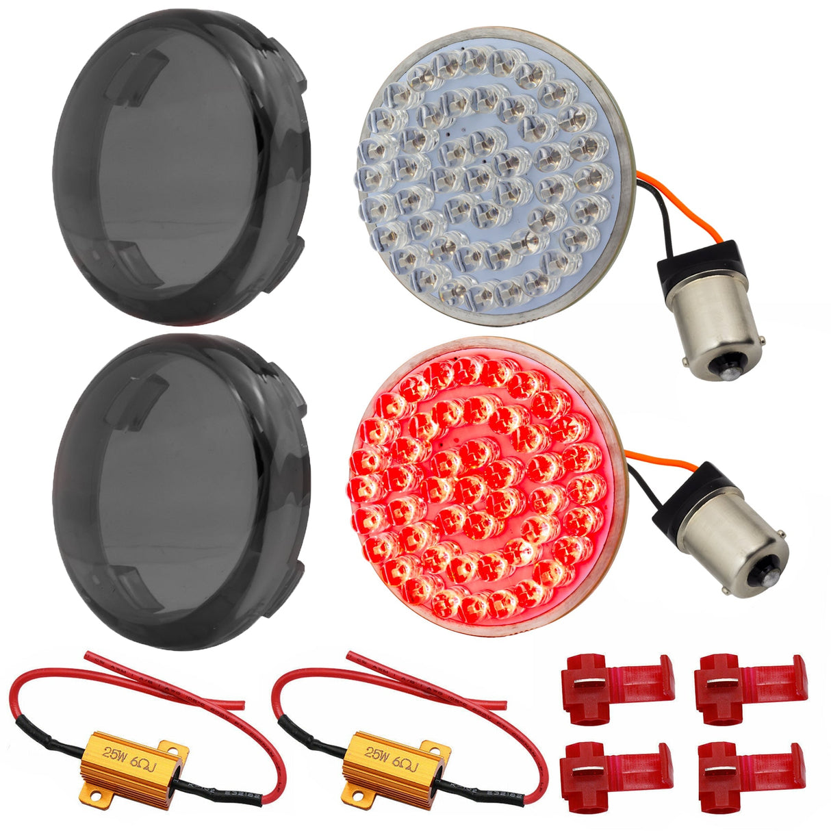 Eagle Lights 2" Rear LED Turn Signals for Harley-Davidson® Motorcycles- Generation I / 1156 Base / Red