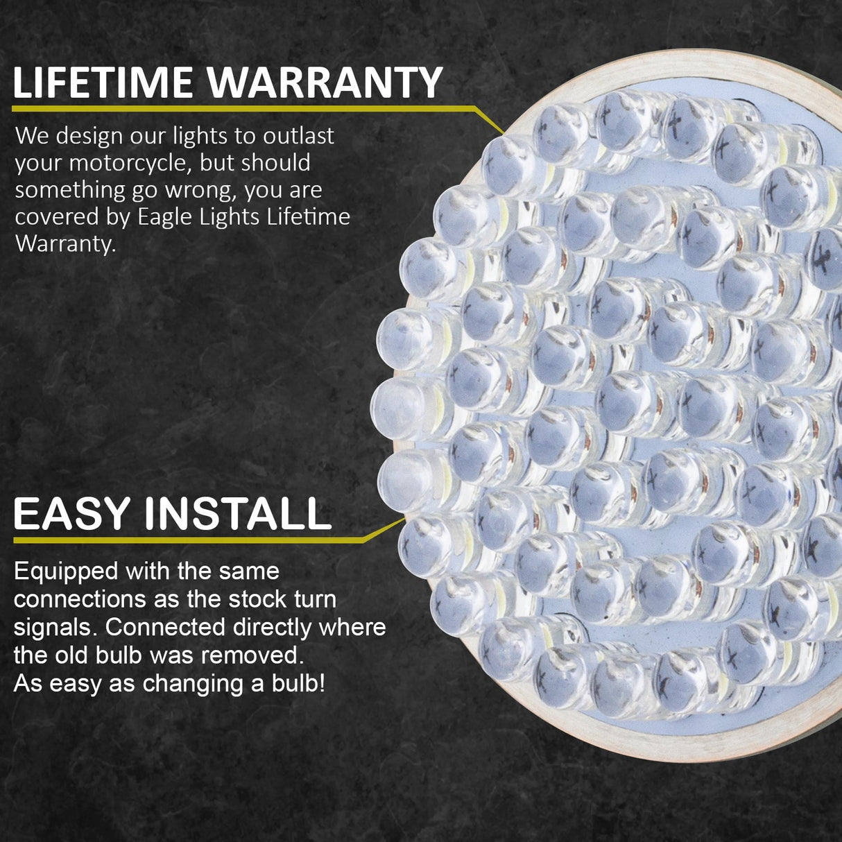 Eagle Lights 2" Rear LED Turn Signals for Harley-Davidson® Motorcycles- Generation I / 1156 Base / Amber