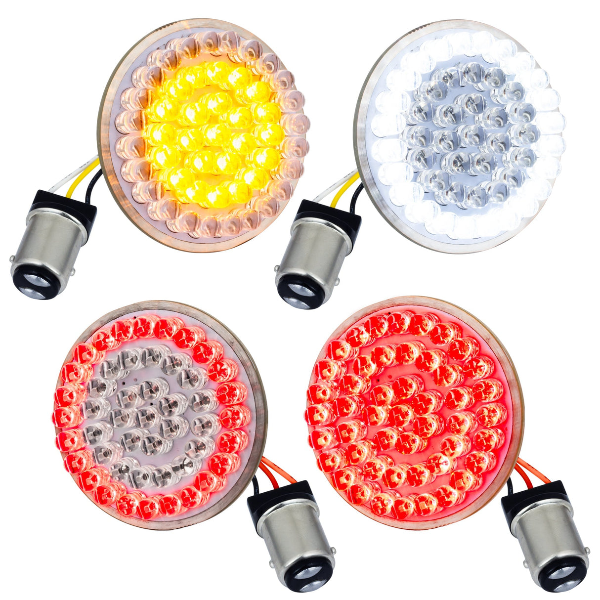 Eagle Lights 2” LED Turn Signal, Running and Brake Light Kit for Harley-Davidson® Motorcycles- Generation I / 1157 Front / 1157 Rear