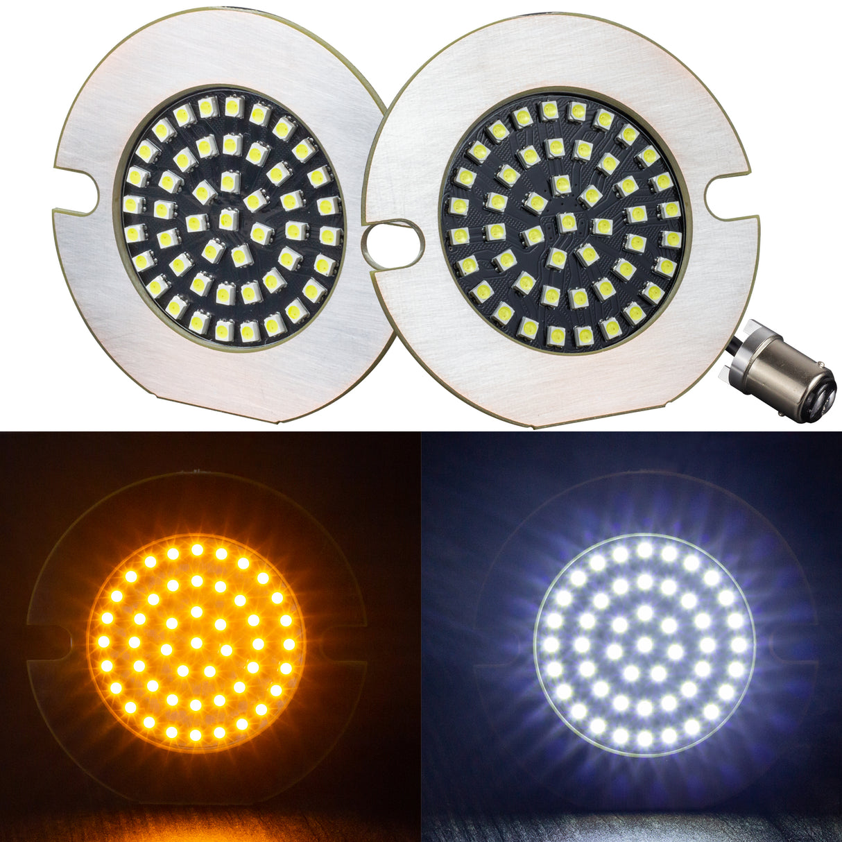 Eagle Lights Midnight Edition 3 1/4" LED Front Turn Signals with Running Lights For Harley-Davidson® Motorcycles