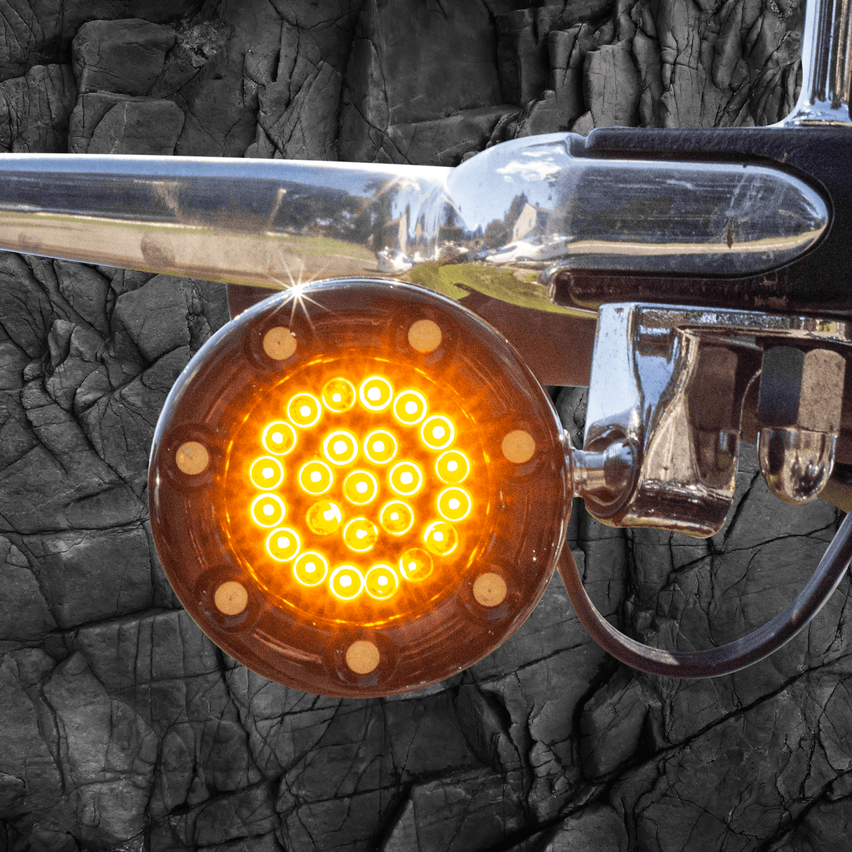 Eagle Lights 2” Infinity Beam Front and Rear (1157) LED Turn Signal Kit w/ Running LED Light Ring Covers for Harley-Davidson® Motorcycles