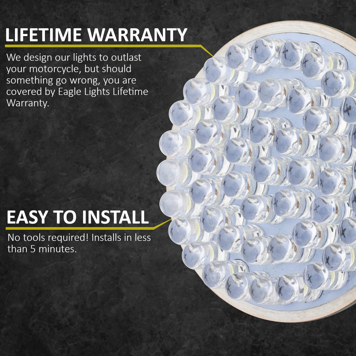 Eagle Lights 2” Front LED Turn Signal with Halo Running Light Kit for Harley-Davidson® - White Halo Ring / Amber Turn Signal / 1157 Base