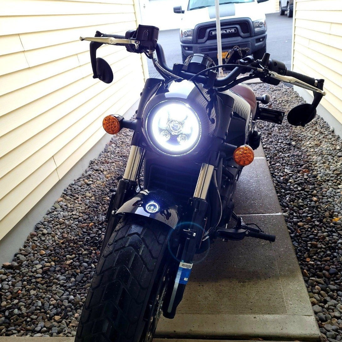 Eagle Lights 5 3/4" LED Headlight Kit with Halo Ring for Harley-Davidson® and Indian® Motorcycles - Generation III / Black