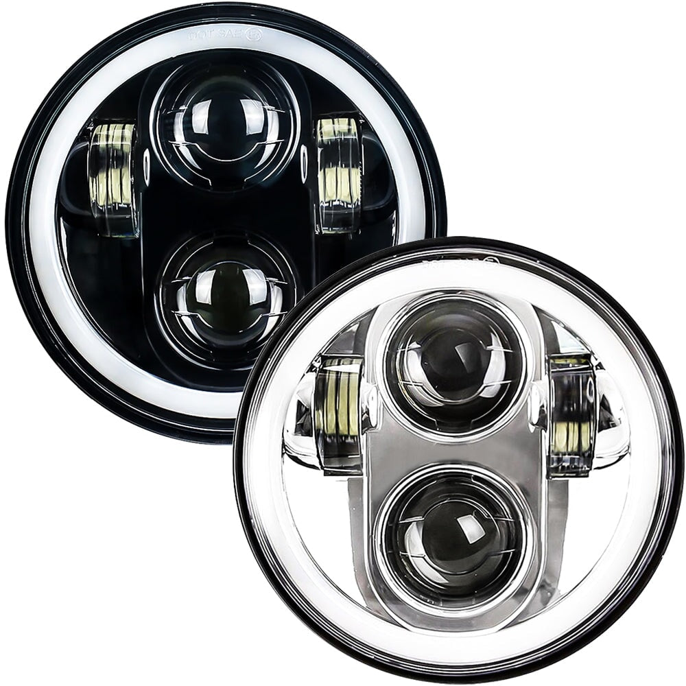 Eagle Lights 5 3/4" LED Headlight Kit with Halo Ring for Harley-Davidson® and Indian® Motorcycles - Generation II