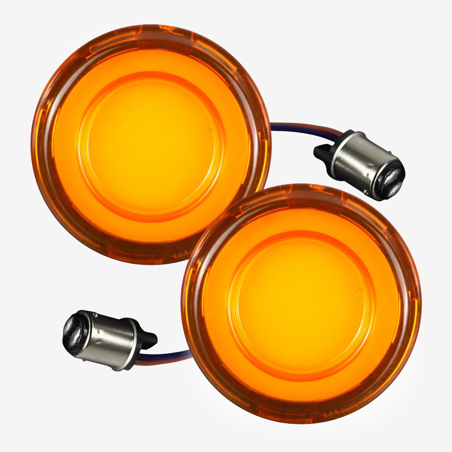 1 Set Front & Rear Motorcycle Turn Signals Blinker Lamp Amber