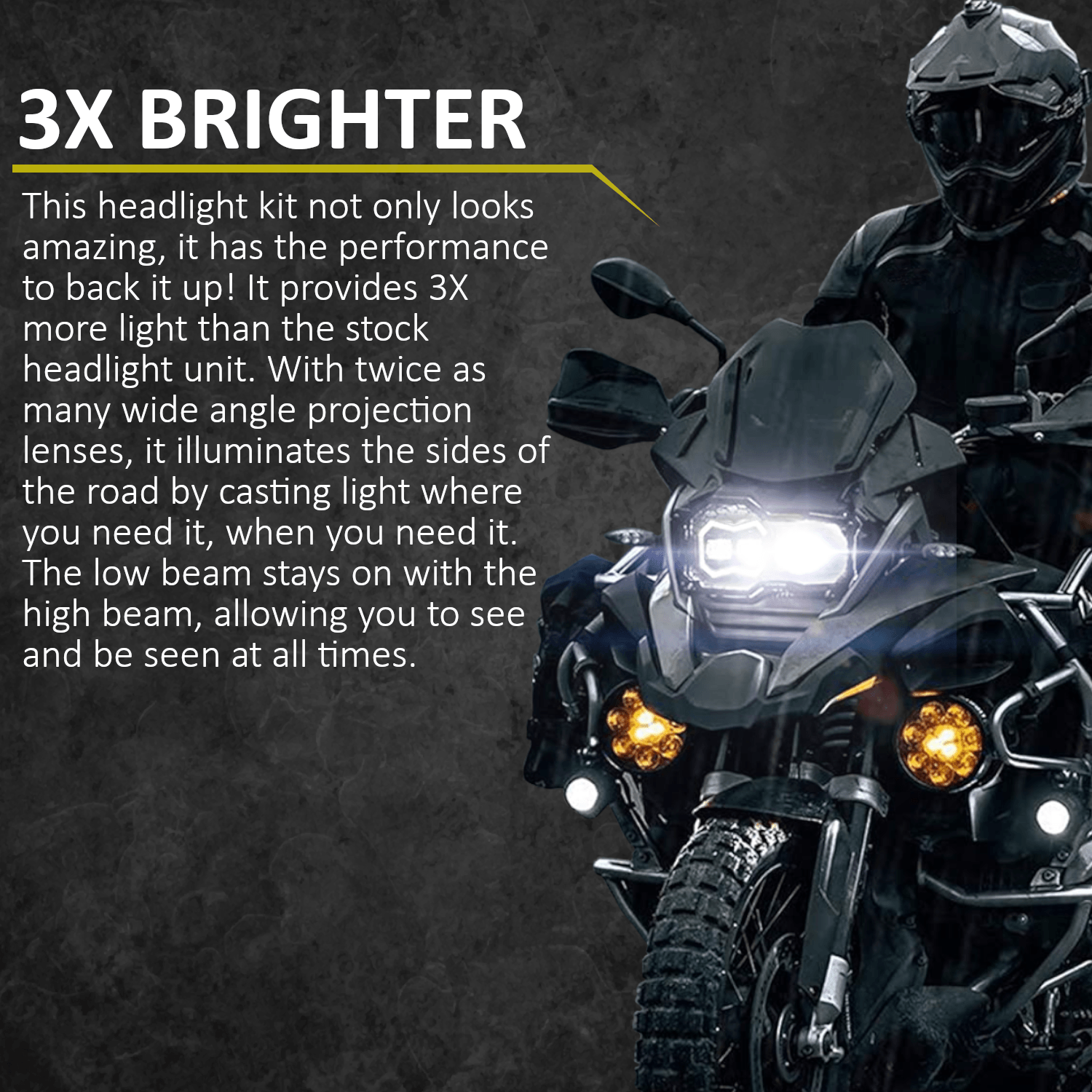 Eagle Lights LED Headlight Kit with Halo Ring for 2008-2018 BMW F650GS, F700GS, F800GS