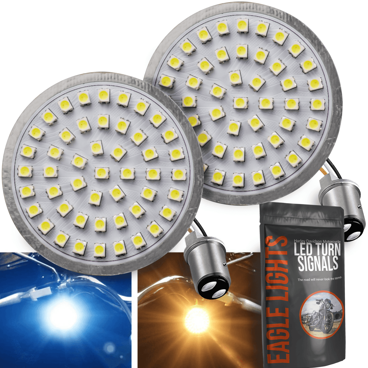 Eagle Lights Generation II Premium LED Front Turn Signals with Full Running Light for Harley-Davidson® Motorcycles