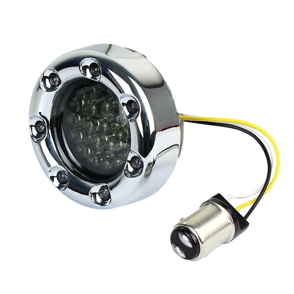 Eagle Lights 2” Infinity Beam Front and Rear (1156) LED Turn Signal Kit w/ Running LED Light Ring Covers for Harley-Davidson® Motorcycles