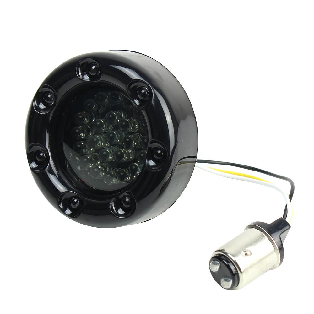 Eagle Lights 2” Infinity Beam Front LED Turn Signals with Integrated Trim Rings and White Halo Running Lights for Harley-Davidson® Motorcycles