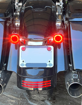 Eagle Lights 2" Rear LED Turn Signals, Running and Brake Lights for Harley Davidson Motorcycles- Generation I / 1157 Base / Red