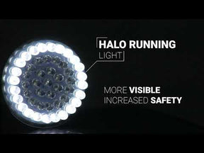 Eagle Lights 2” Front Harley LED Turn Signal with Halo Running Light Kit - White Halo Ring / Amber Turn Signal / 1157 Base