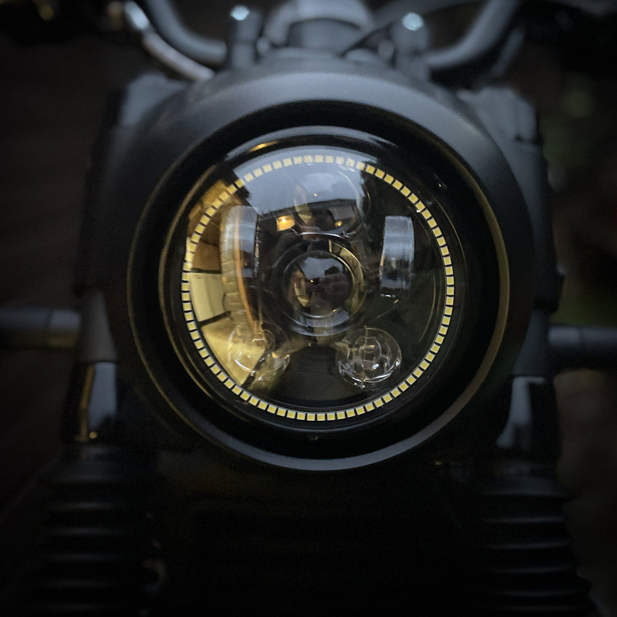 Eagle Lights 5 3/4" LED Headlight Kit with Halo Ring for Harley-Davidson® and Indian® Motorcycles - Generation III / Black