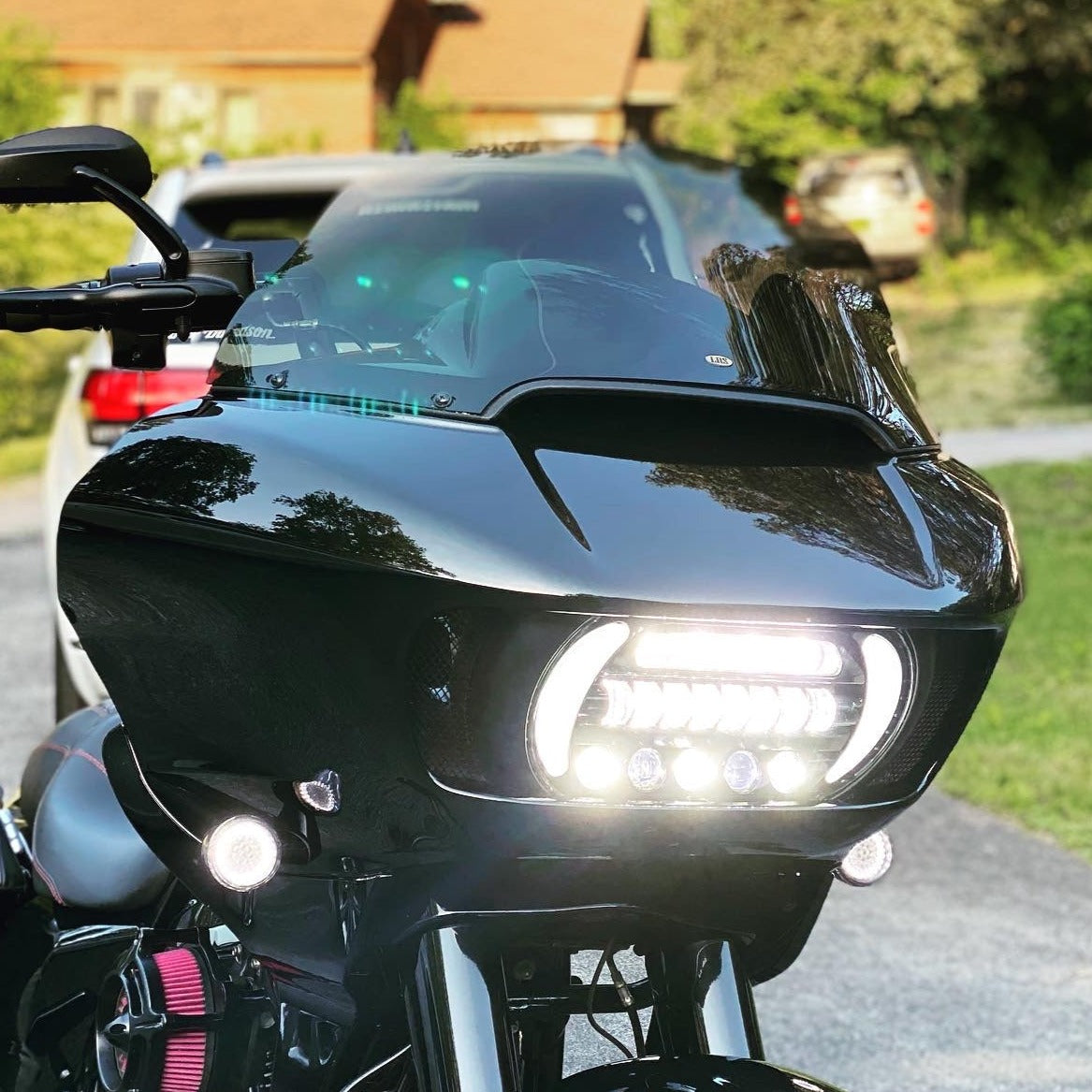 Eagle Lights LED Projection Headlight for Harley-Davidson® 2015 or Newer Road Glide with Vent Insert Light Combo Kit